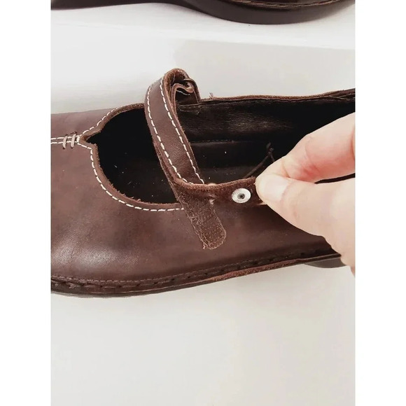 Naot Dark Brown Mary Jane Leatjer Stud Embroidery NO Insoles Shoes 39 8 8.5 - Picture 5 of 10